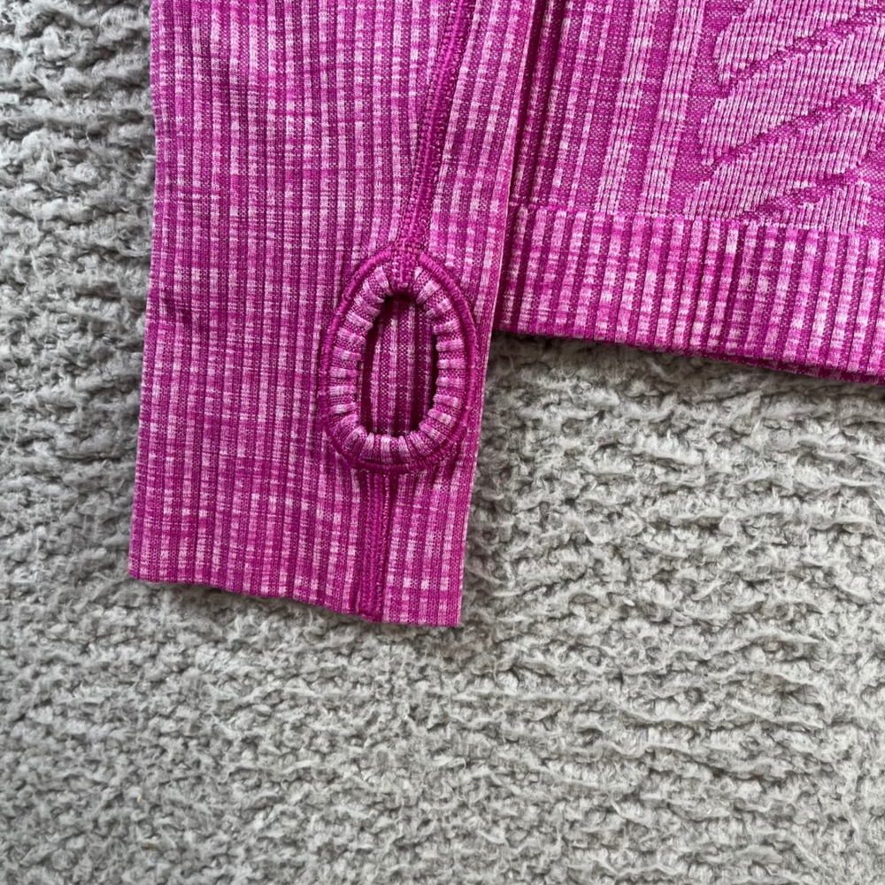 Lululemon Swiftly Tech Long Sleeve Crew Shirt Pink/Purple Ribbed Thumbholes - Picture 3 of 7